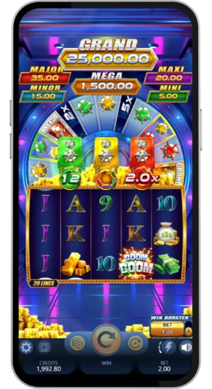 Mystery symbol blackout feature covering the reels