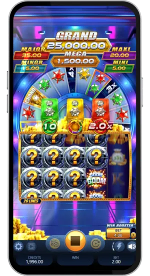 Reels spinning with stacked mystery symbol column